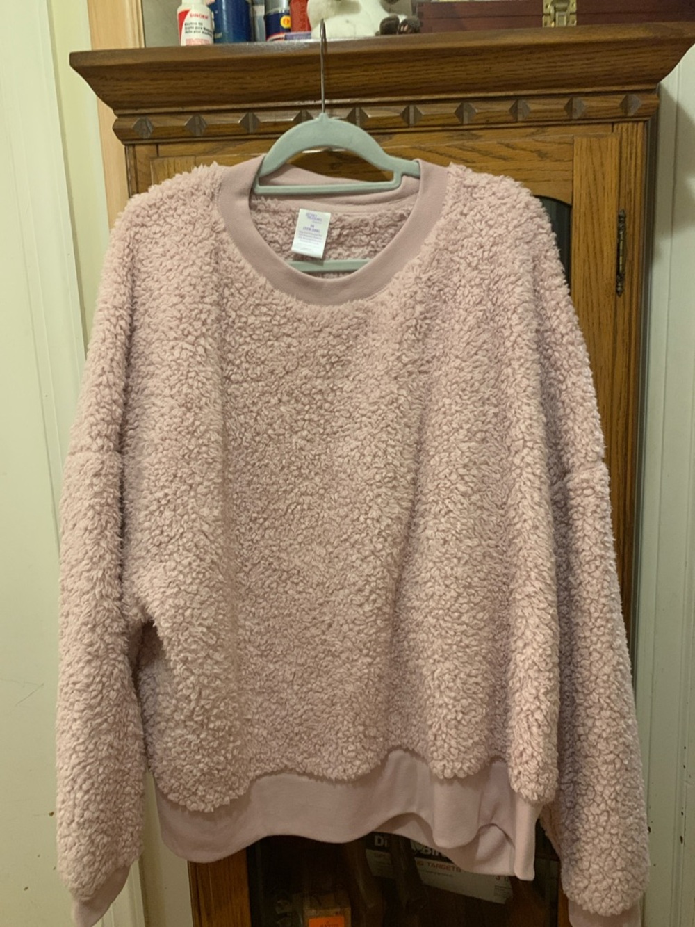 Secret Treasures Cozy Plush Women's Pink Teddy Sweatshirt